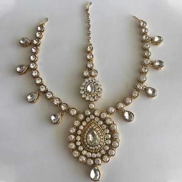 Indian Boho Luxury Crystal Hair Chain - Picture 4 of 6